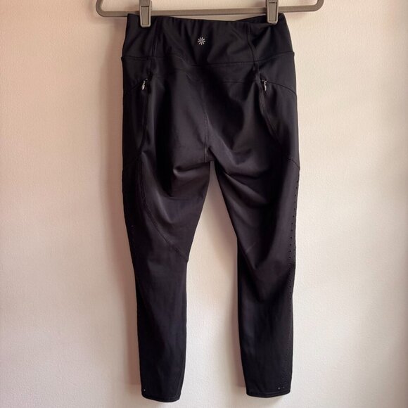 Athleta Womens Black Leggings Size Small S with zipper pockets and cutout design - Picture 4 of 10